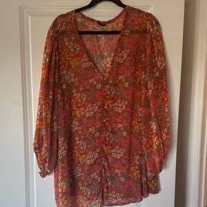Torrid Multicolor Floral Blouse
